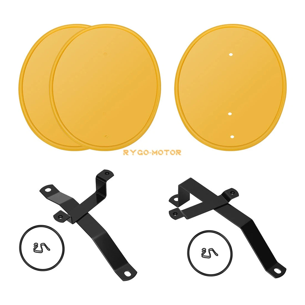 3 Yellow Number Plates w/ Brackets for Honda Z50 Z50R (1979–1987)