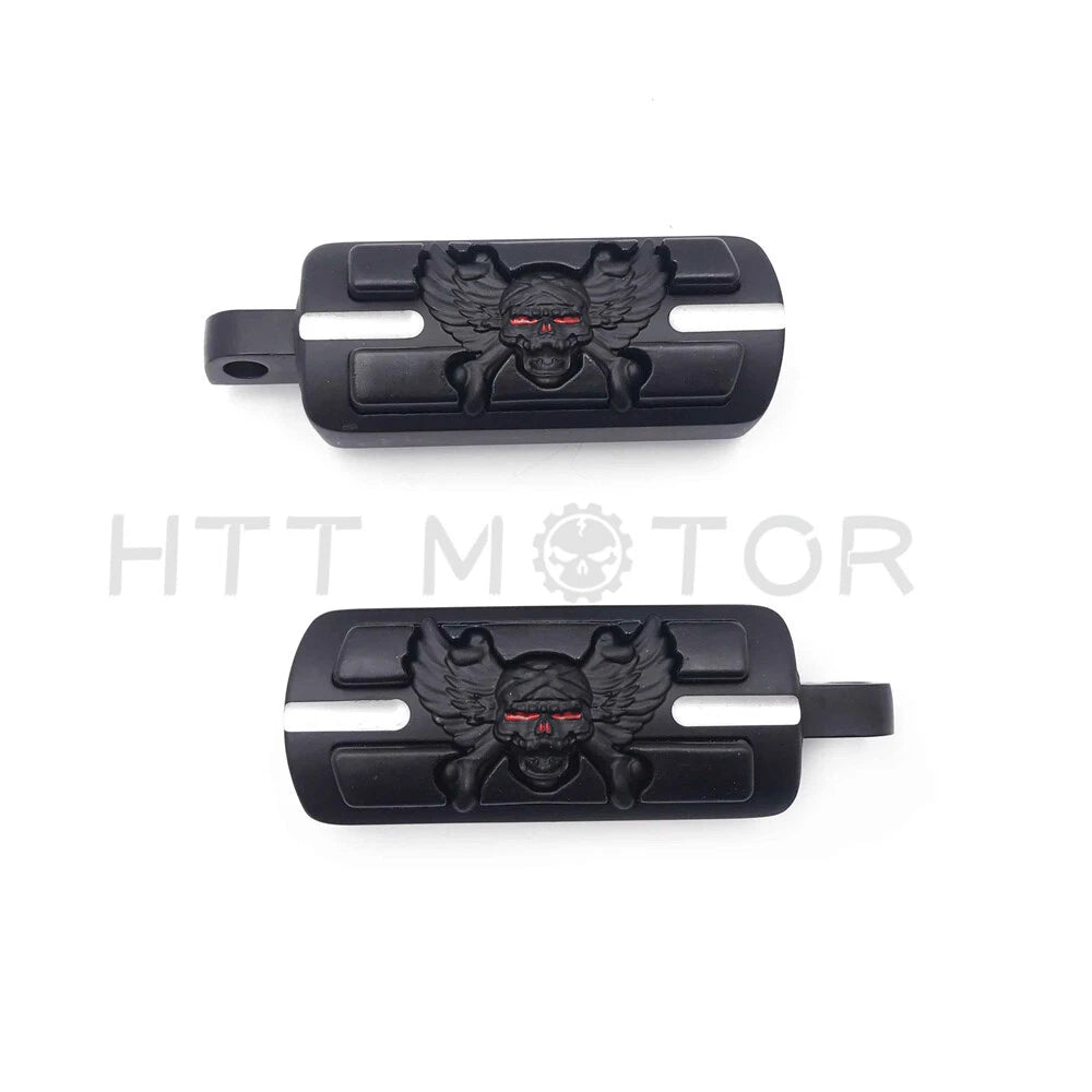 Black Zombie Wing Footpegs for Harley-Davidson