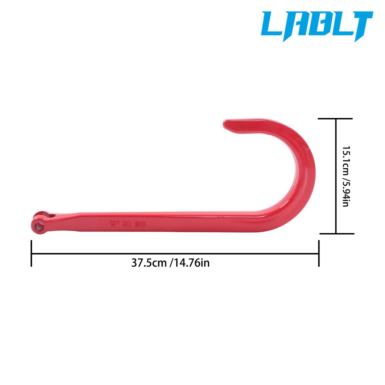 G80 Heavy Duty 15" J Hook Clevis for Wrecker Roll Back (7100lbs)