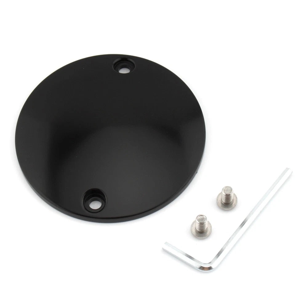 2Hole Black Domed Points Cover Softail Bigtwin For Harley Timing Ignition Timer