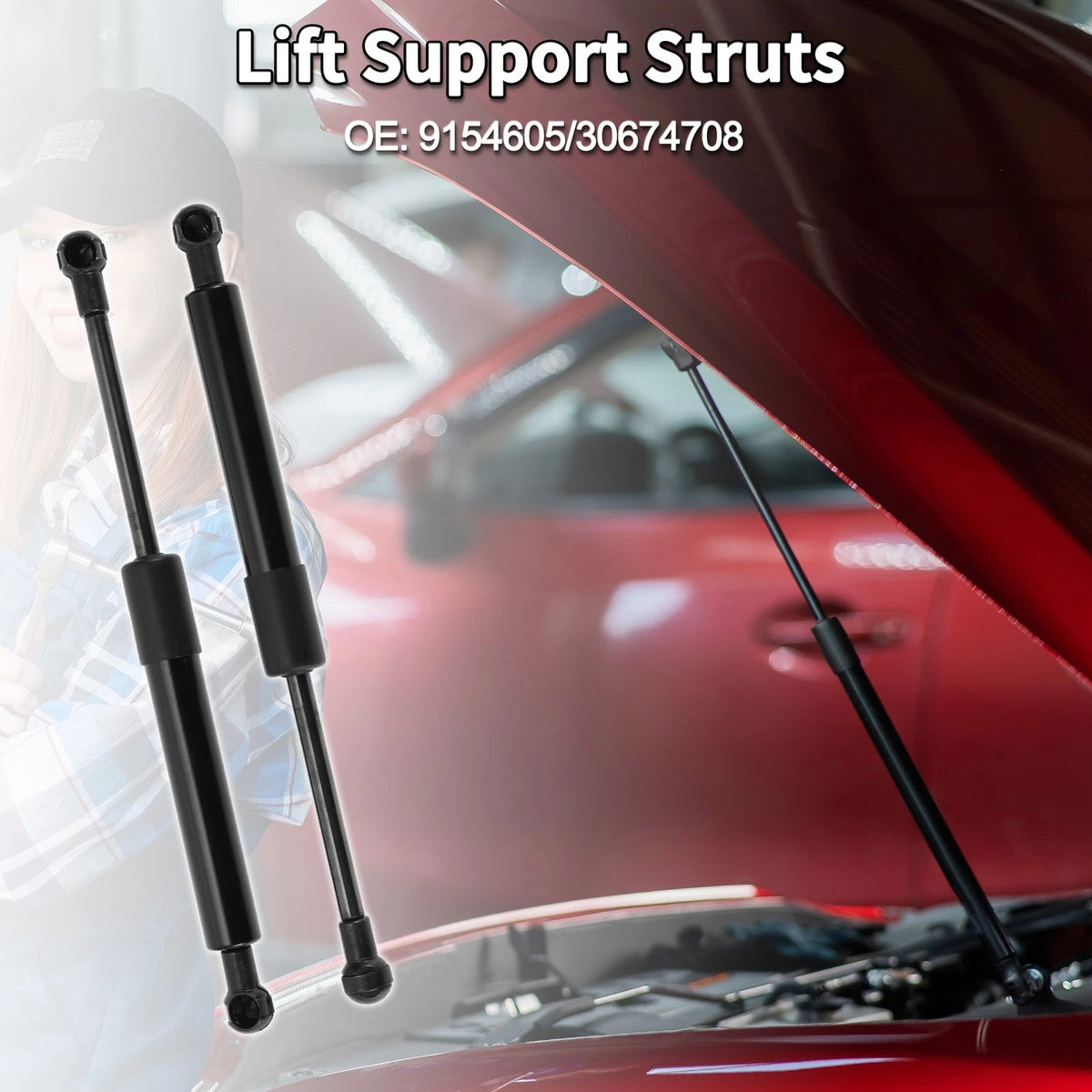 2X Front Hood Lift Supports Struts No. 9154605 for Volvo S80 (1999–2006)
