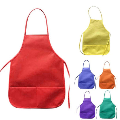 Children's Fabric Apron with Pockets for Kitchen Art Crafts