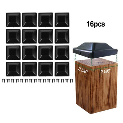 16 Pack of 4x4 Black Post Covers for Fence and Deck Protection