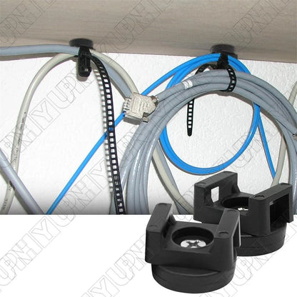 Set of 20 Magnetic Multi-Purpose Cable Tie Mounts - Black
