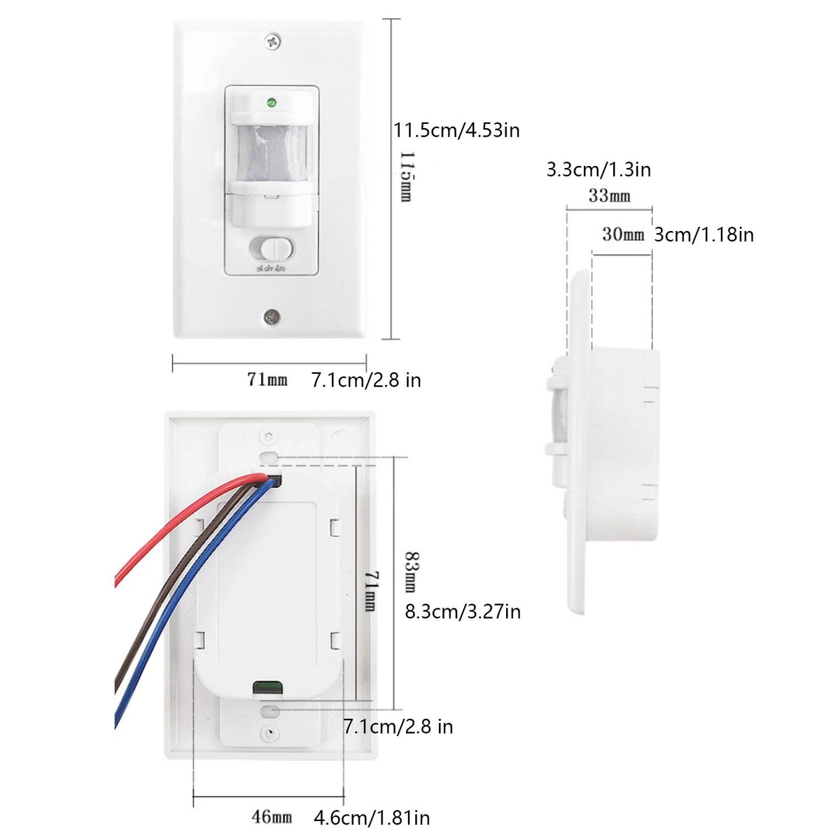 Auto On/Off Motion Infrared PIR Sensor Switch for Home Hotel