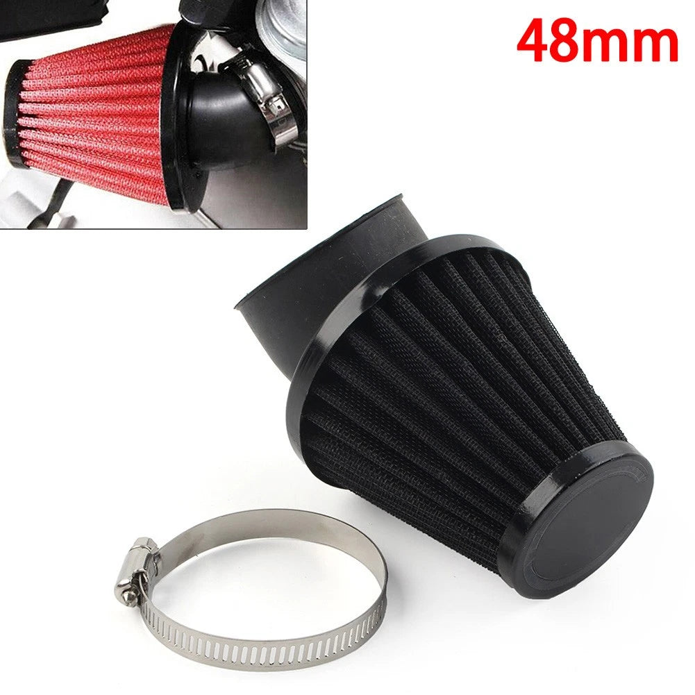 48mm Air Intake Filter Cleaner for Motorcycle (Rubber, Stainless Steel Mesh)