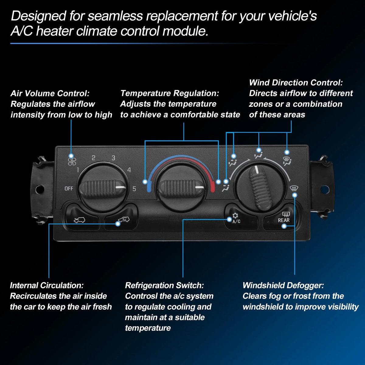 A/C Heater Climate Control Switch Module for Chevrolet Silverado (No. 599-218)