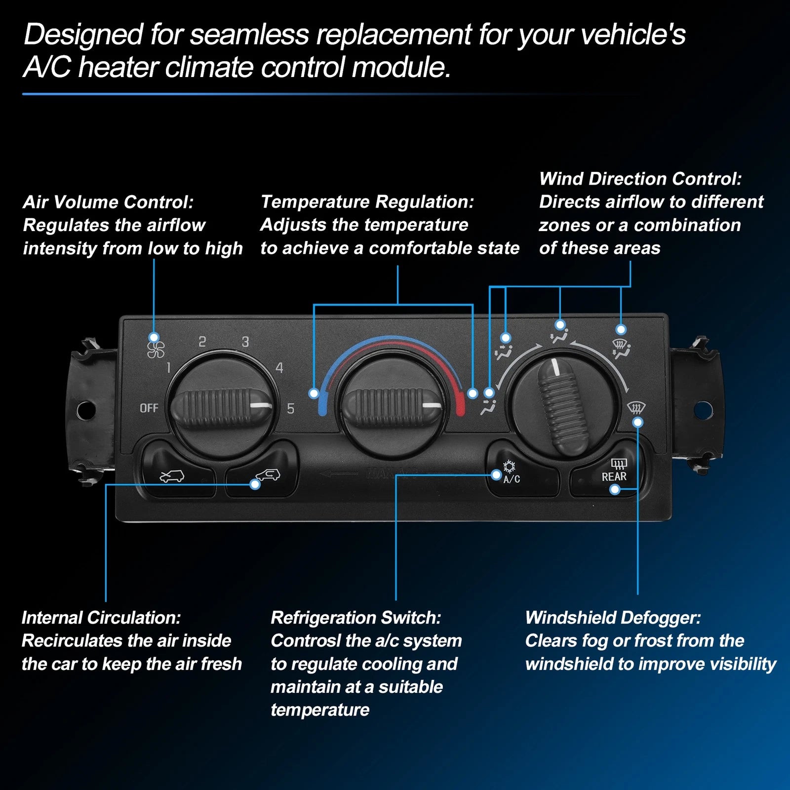 A/C Heater Climate Control Switch Module for Chevrolet Silverado (No. 599-218)