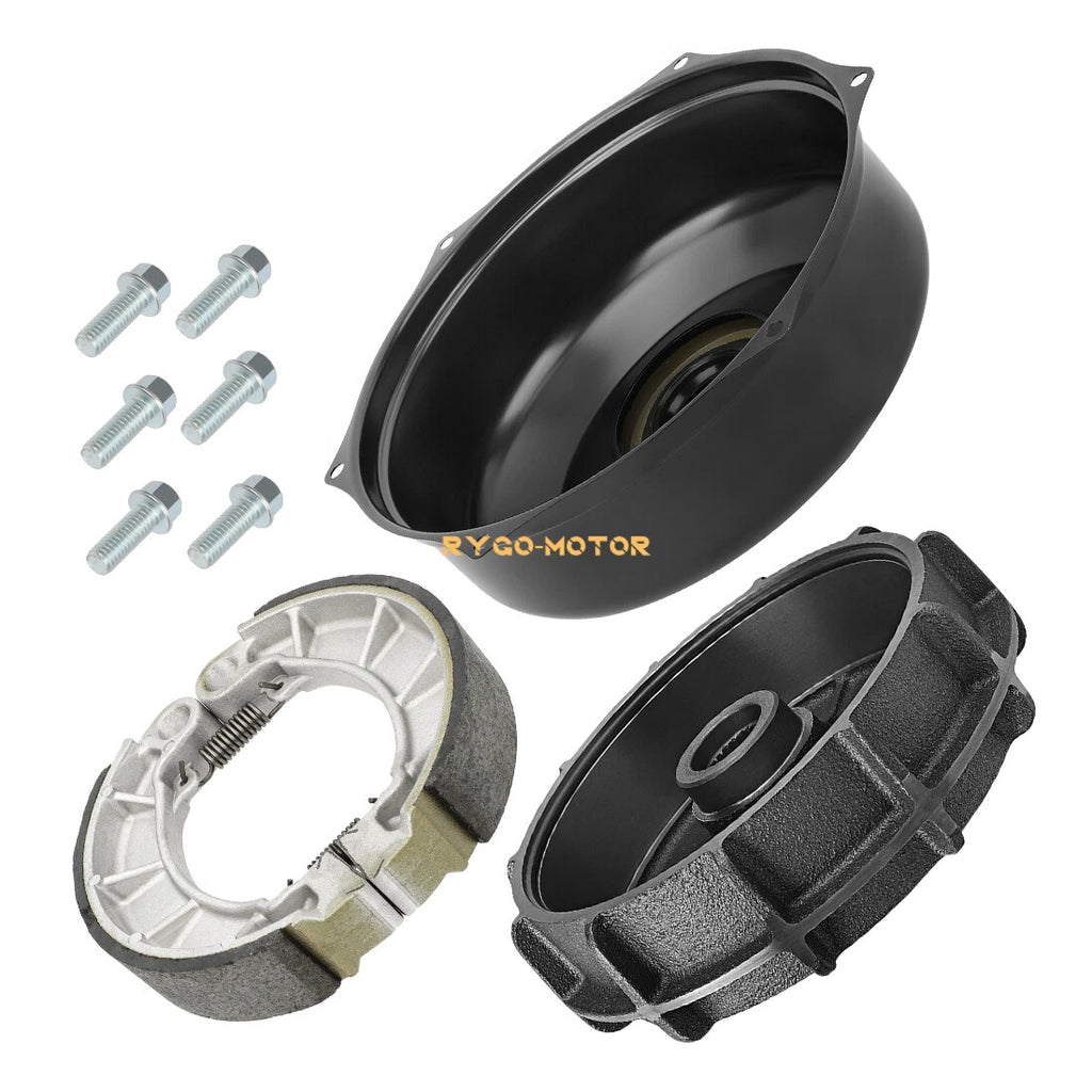 Rear Brake Drum Cover Hub Shoes Set for Honda Foreman 500 TRX500 (2014–2019)