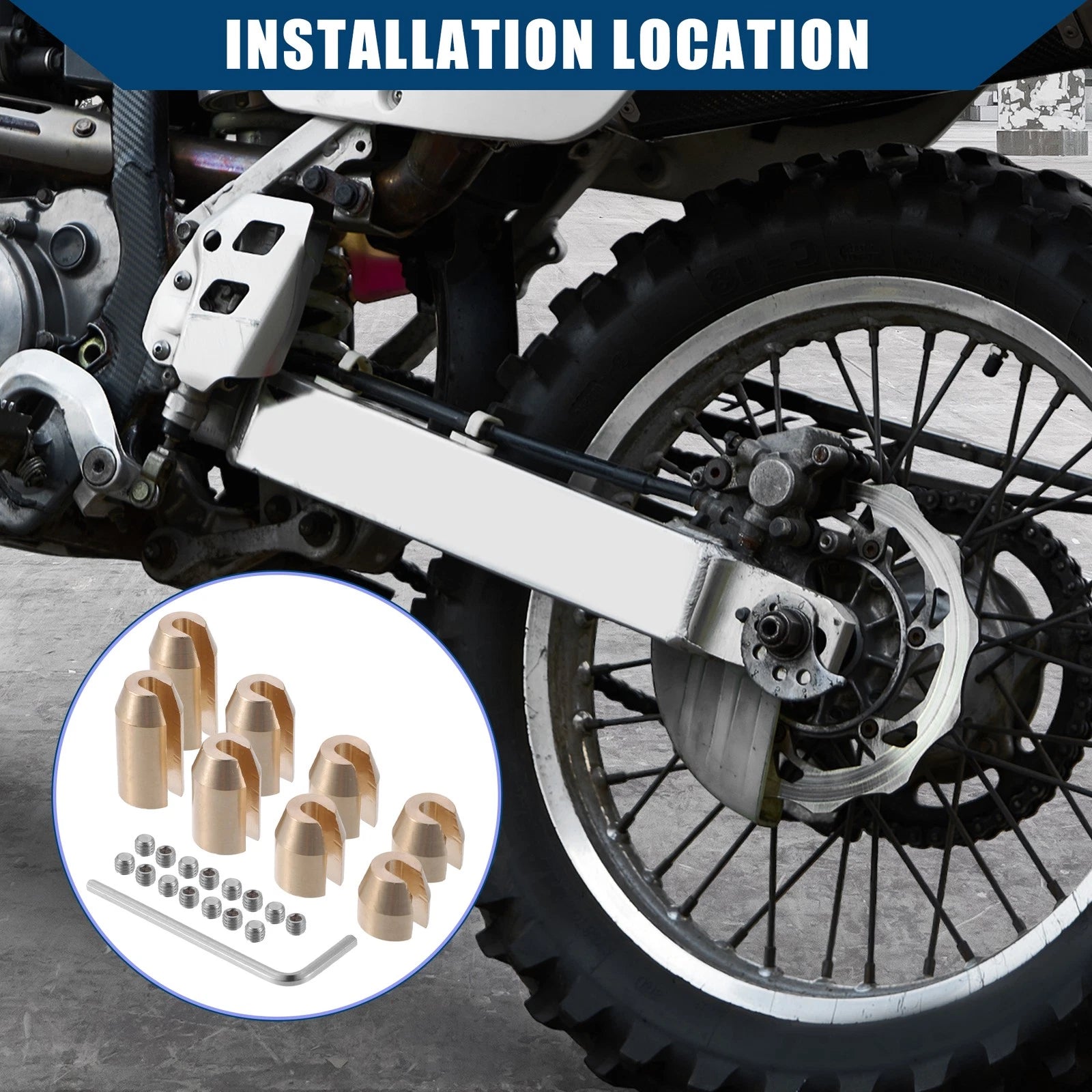 8pc Brass Wheel Spoke Balance Weights Refill with Wrench for Motorcycle (N/A)