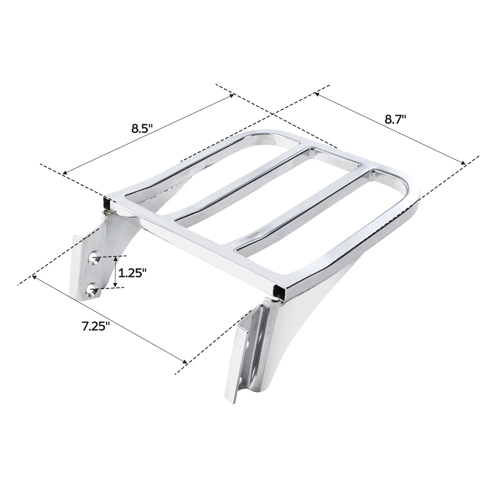 Chrome Sissy Bar Backrest Luggage Rack for Harley Dyna