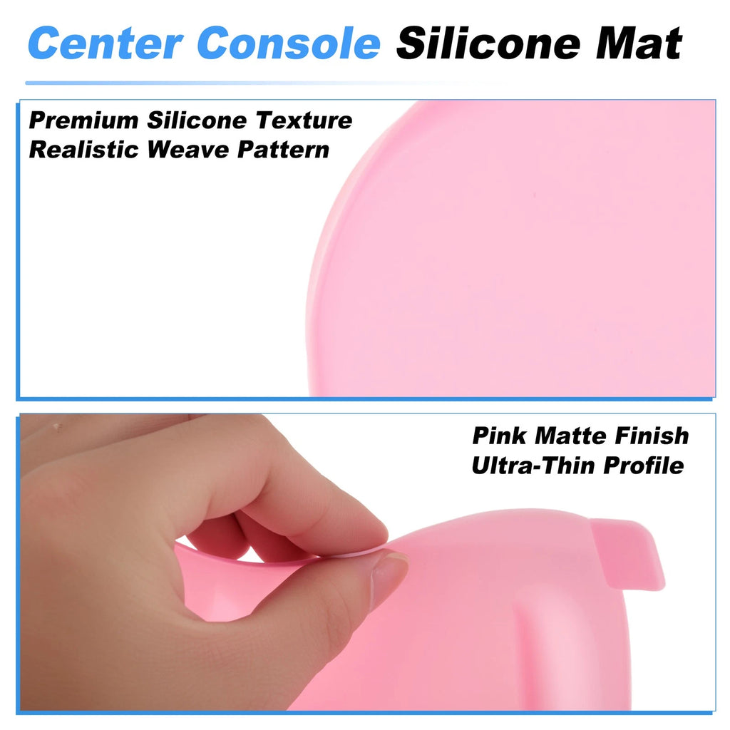 Center Console Silicone Mat for Tesla Model 3 (2021–2025) Wireless Charging Pad Pink