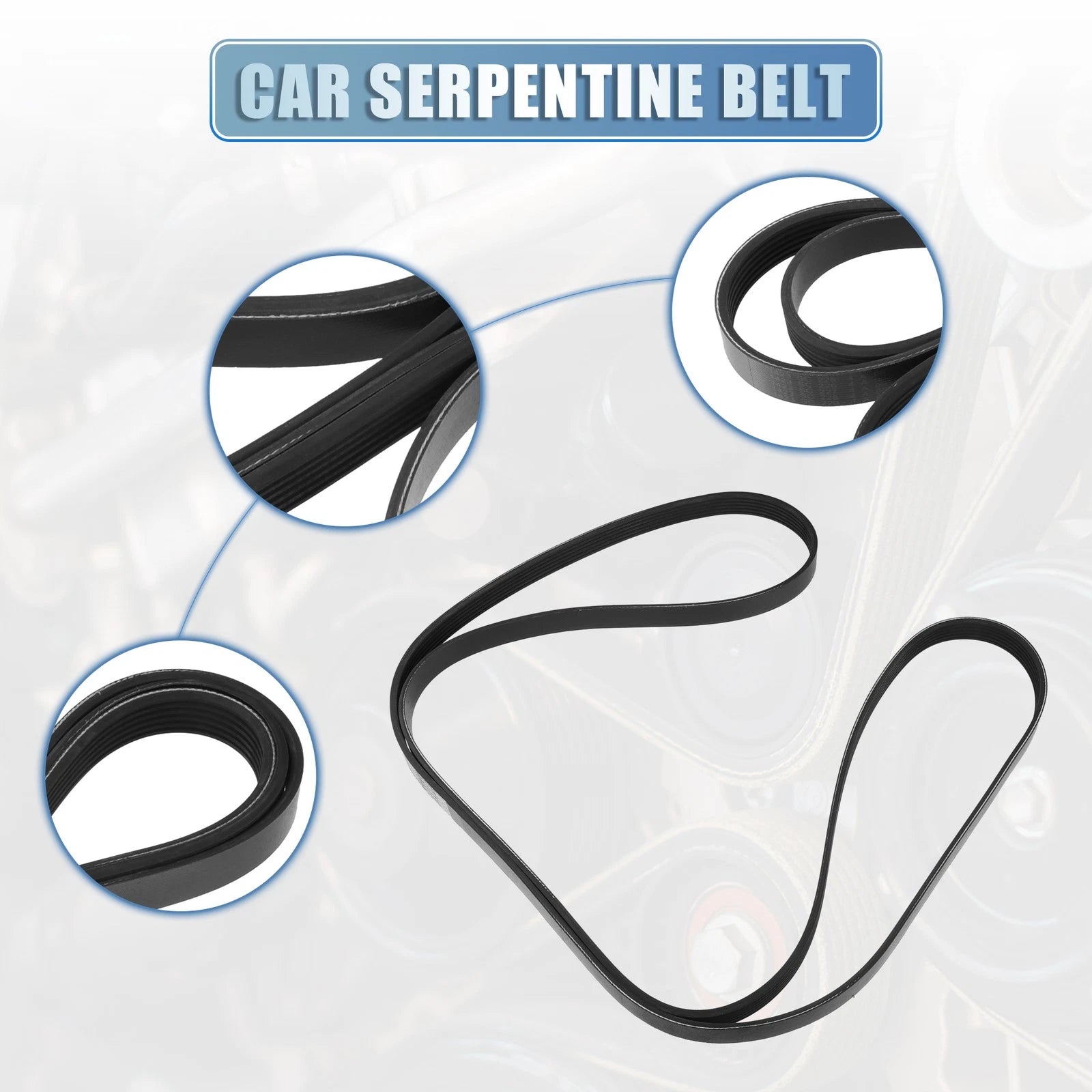 Serpentine Belt Replacement for Mazda B3000 3.0L (2002–2003) Rubber Black