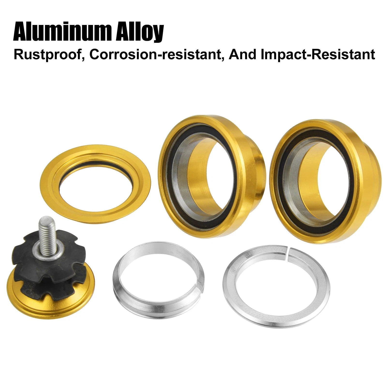 Sealed External Bearing Headset for 34mm Threadless MTB Bike Gold Tone (—)