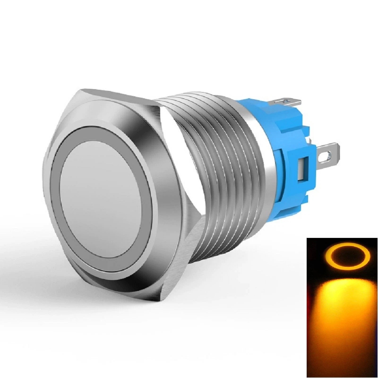 LED Push Button Switch 19mm for 110V 220V (Self Resetting)