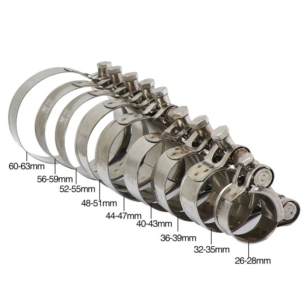 Exhaust Pipe Clamp for Motorcycle 52-55mm Stainless Steel