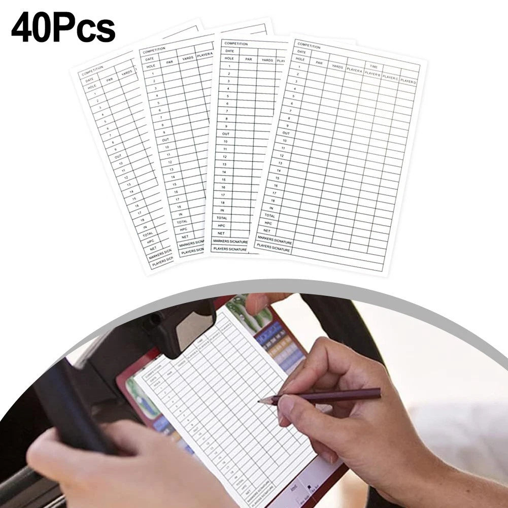 Set of 40 Golf Scorecard Replacement Sheets 6x3 for Game Recording