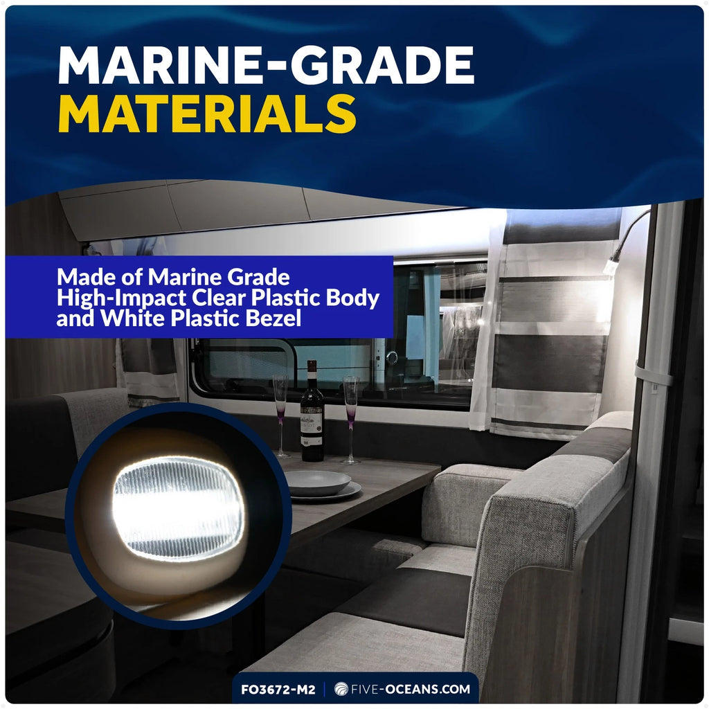 2X Oblong LED Courtesy Light for Boat Interior (Universal Fit)