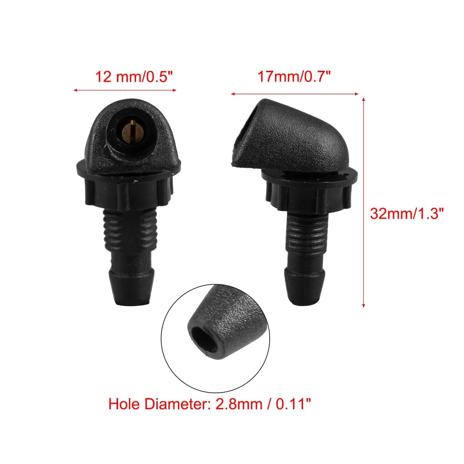 2Pc Windshield Washer Spray Nozzle Replacement for BMW (2005–2025)