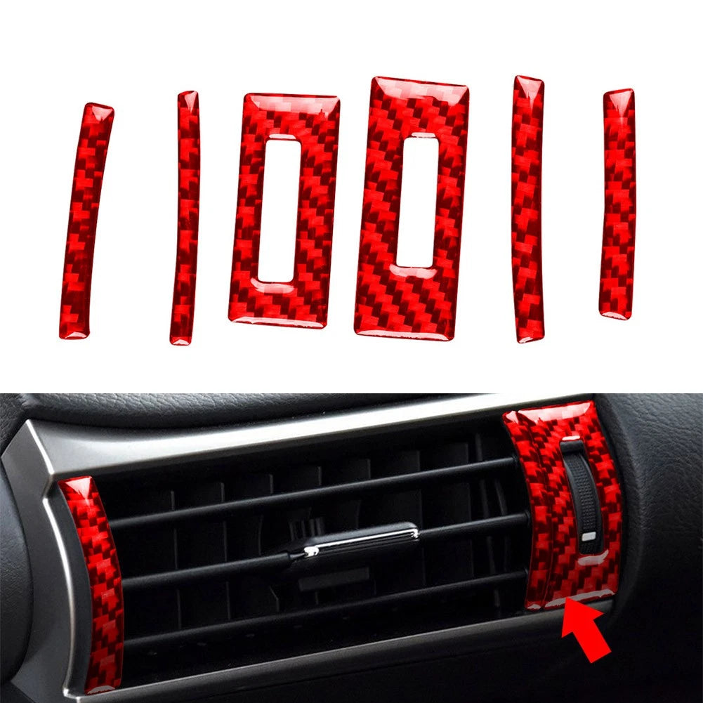 Carbon Red Side Air Vent Outlet Panel Cover Trim For Lexus RC300 350 200T 15-24