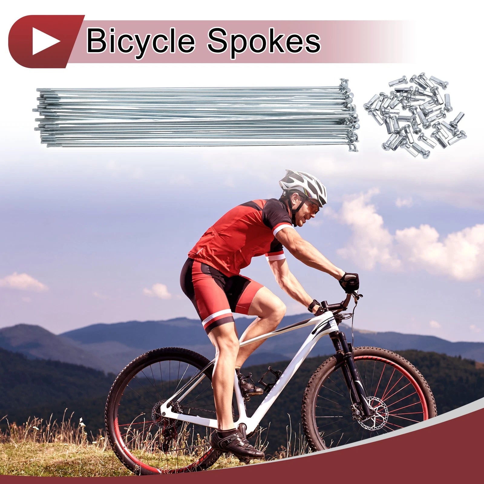 Bicycle Spoke Set 209 mm Galvanized Steel for 14G 45 Spoke Wheels (1920–2020)