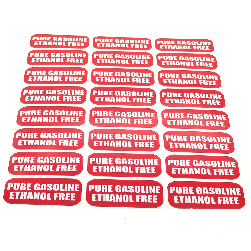 Ethanol Free Sticker Labels for Outdoor Power Equipment & Boats (24X)