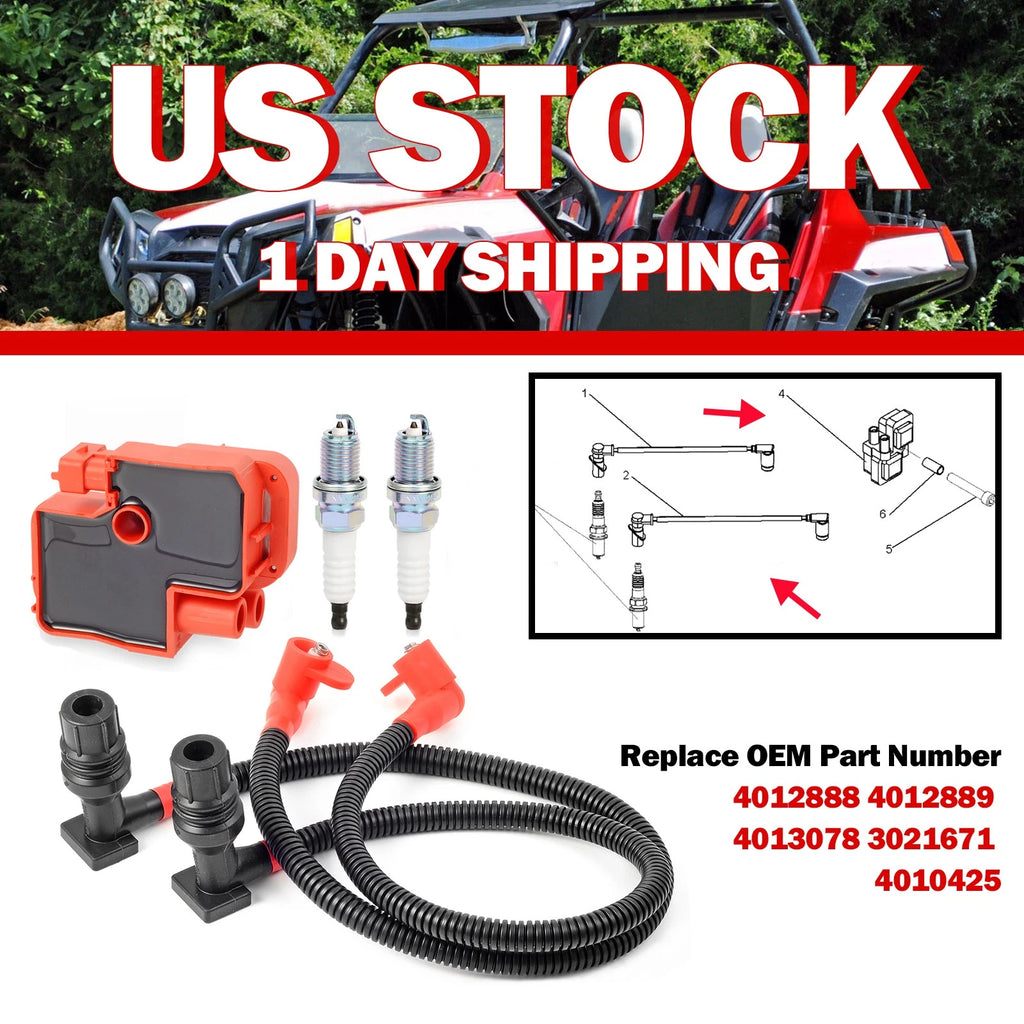Ignition Coil Spark Plug Wire Cap for Polaris Ranger RZR 4 S 800 (2011–2014)