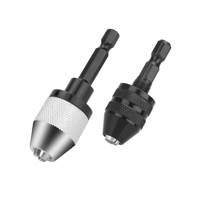2X Keyless Drill Chuck Adapter 1/4" Hex for Power Tool Quick Change