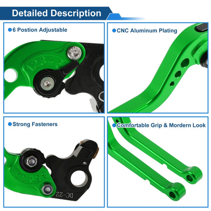 Long Brake Clutch Levers for Ducati Monster S2R 800 (2005–2007) Green