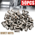 50X M6 Flat Head Blind Rivet Nut Inserts for