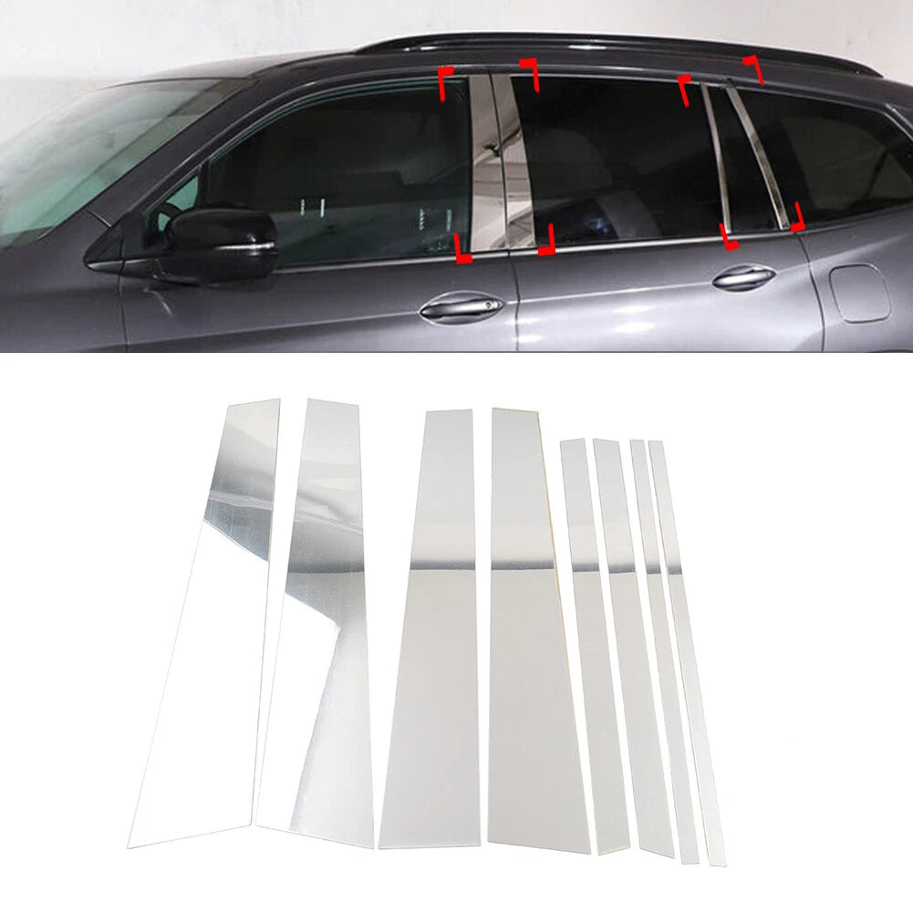 8PCS Pillar Post Trim for Honda Pilot Ridgeline (2016–2022) Silver