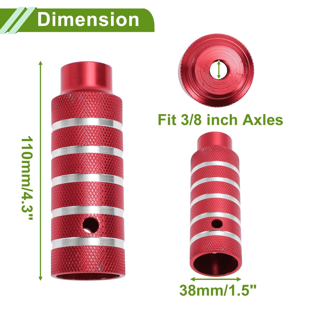 Bike Pegs 110mm Replacement Pair Five Stripes Texture for Red