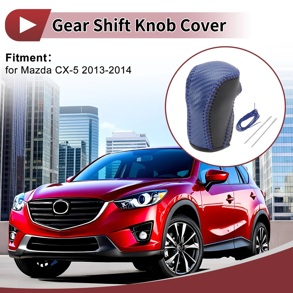 Gear Shift Knob Cover Replacement for Mazda CX-5 (2013–2014) Faux Leather
