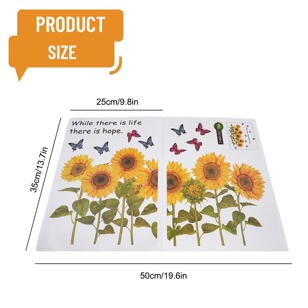 Removable Sunflower Wall Sticker for Kitchen (Waterproof PVC DIY Decor)