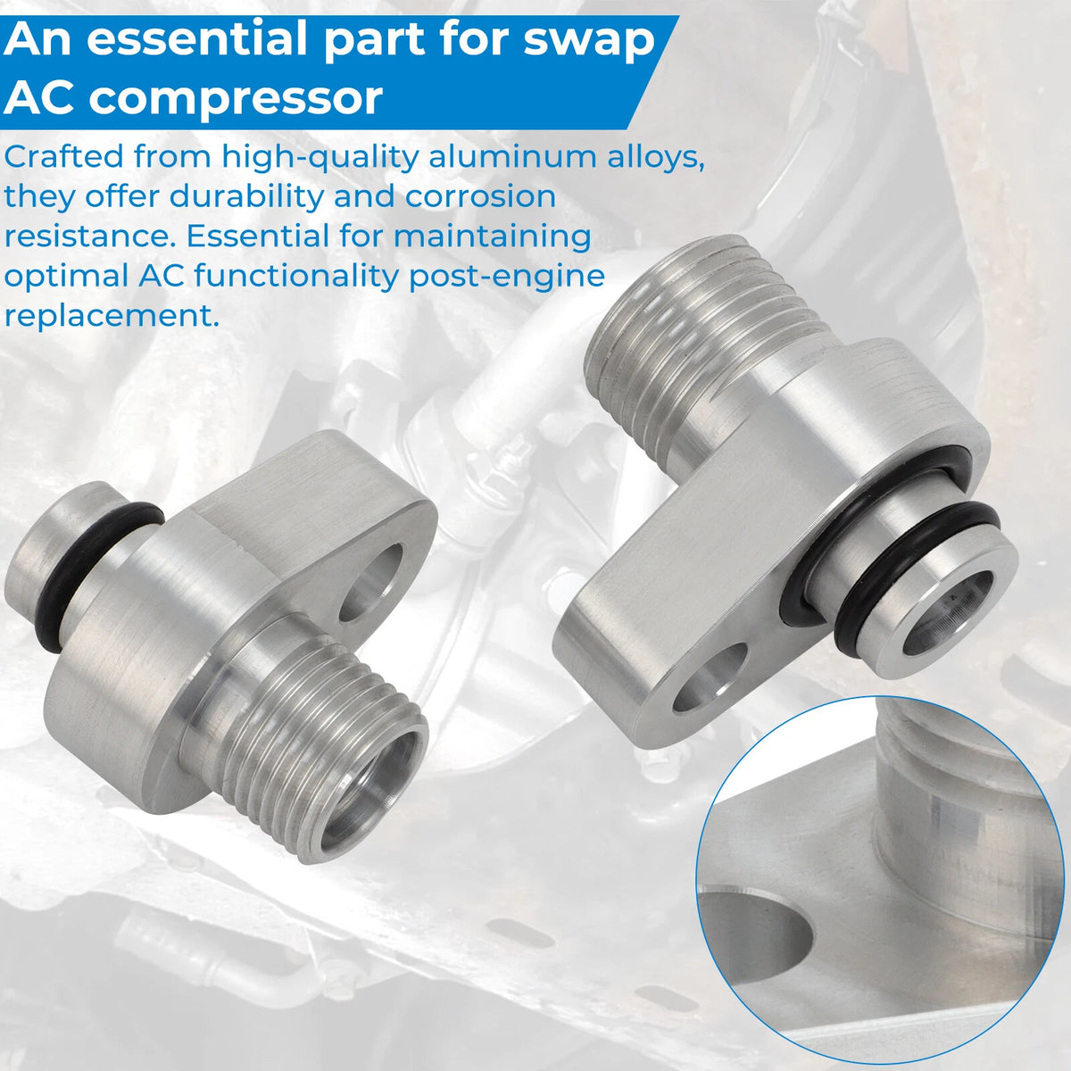 AC Compressor Adapter Fittings for Ford Mustang (2007–2017)