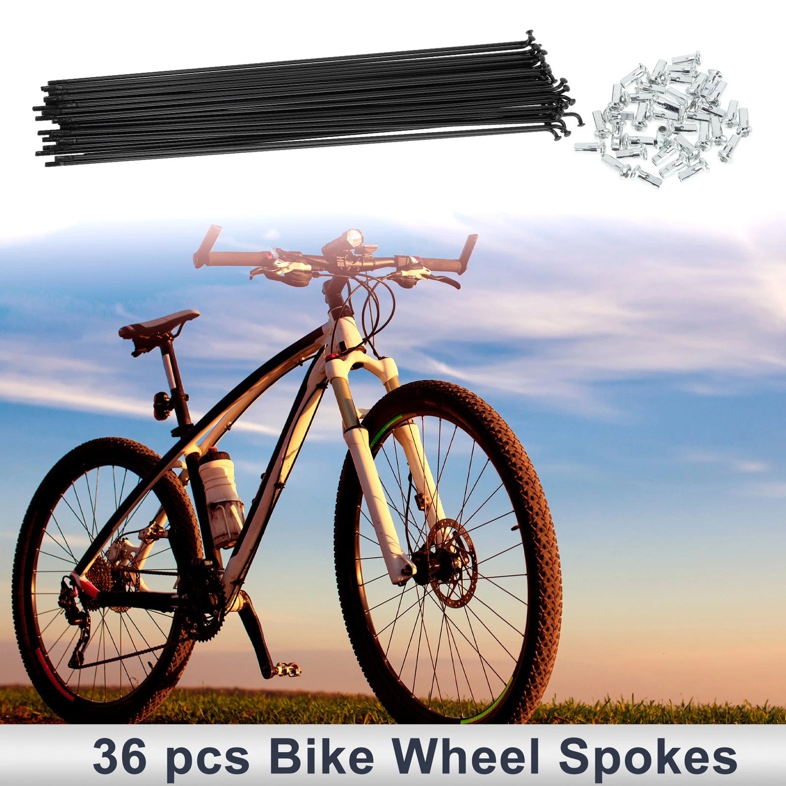 Bicycle Spokes Nipple 12G 301mm Carbon Steel Black Universal Set