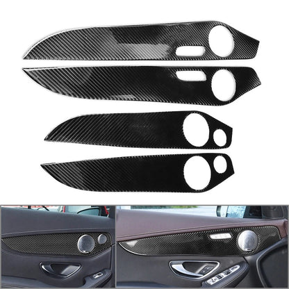 Interior Door Panel Cover Trim for GLC Class X253 (2016–2021) Carbon Fiber Black