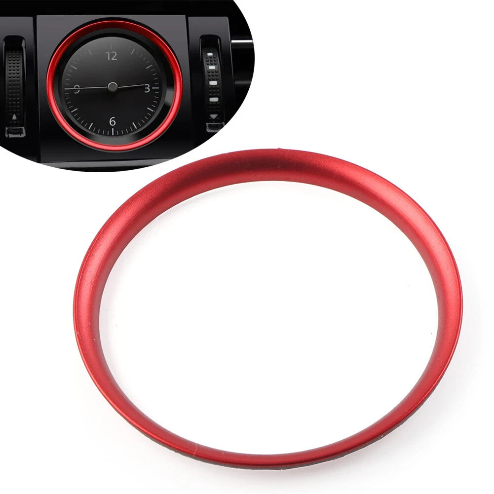 Interior Central Console Clock Frame Ring Trim for VW Passat B8 (2016–2019) Red