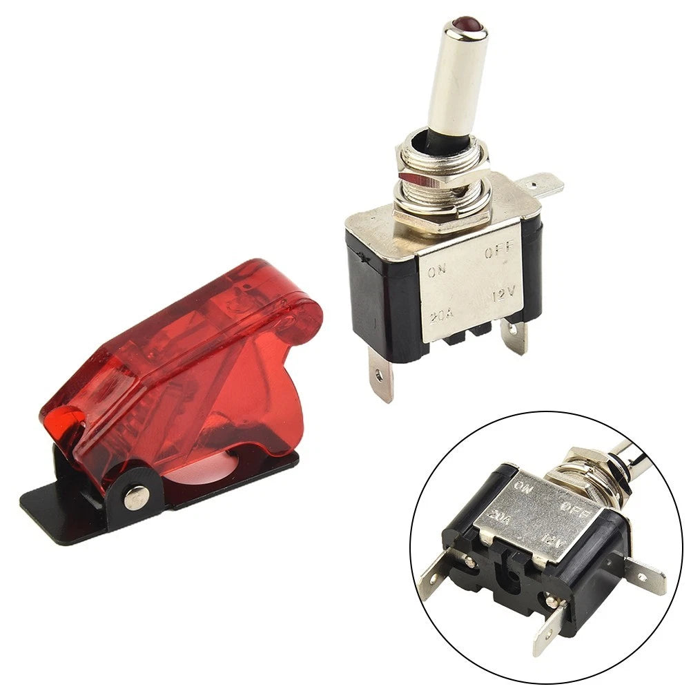 20 AMP Toggle Switch SPST On-Off with Red LED for Aircraft