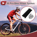 Bicycle Spokes Set 123mm for 12G 45 Steel Wheel Black (Qty 36)