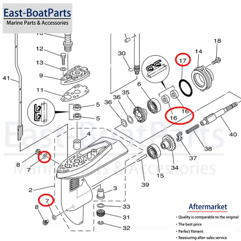 Seal Kit for Yamaha Outboard Gearcase Lower Unit (93101-13M12-00)
