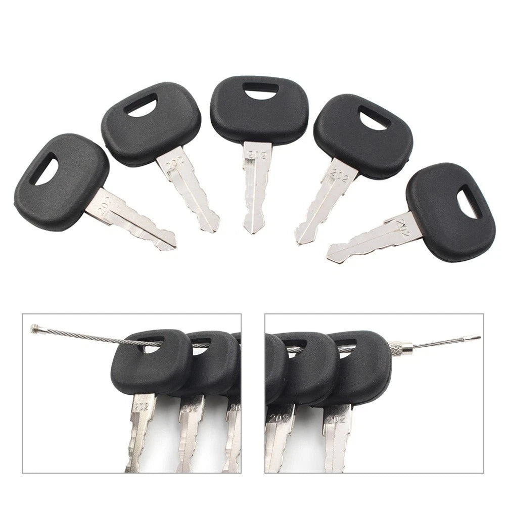 5PCS Ignition Keys for Volvo Wheel Loader & John Deere Heavy Equipment