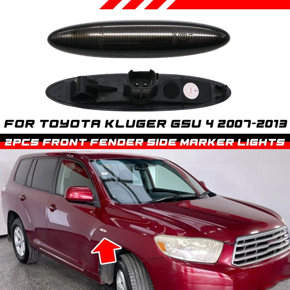 2X LED Smoke Front Side Marker Indicator Lights for Toyota Camry (2006–2011)