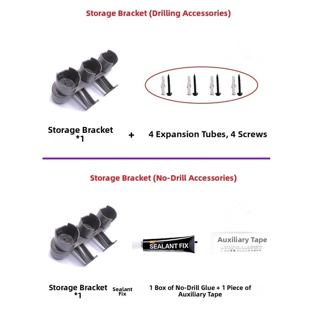No Drill Wall Mount Storage Holder for Vacuum Cleaner Accessories