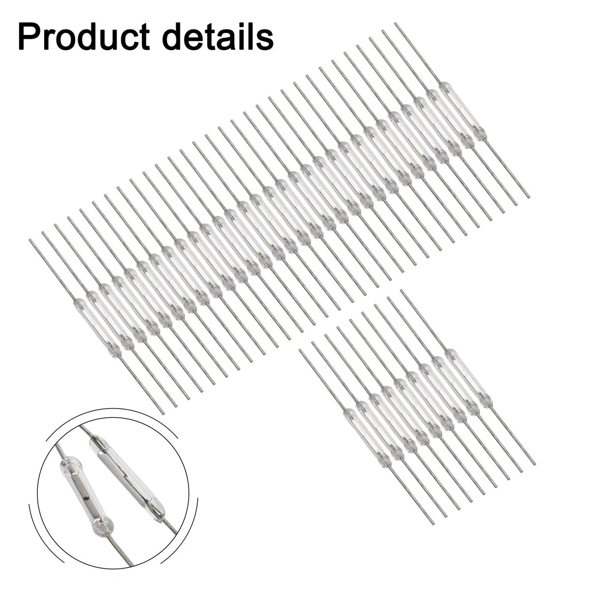 40PCS Magnetic Glass Reed Switch 2 x 14mm for DIY Electronics