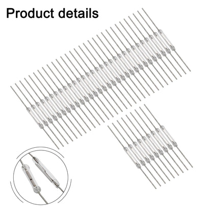 40PCS Magnetic Glass Reed Switch 2 x 14mm for DIY Electronics