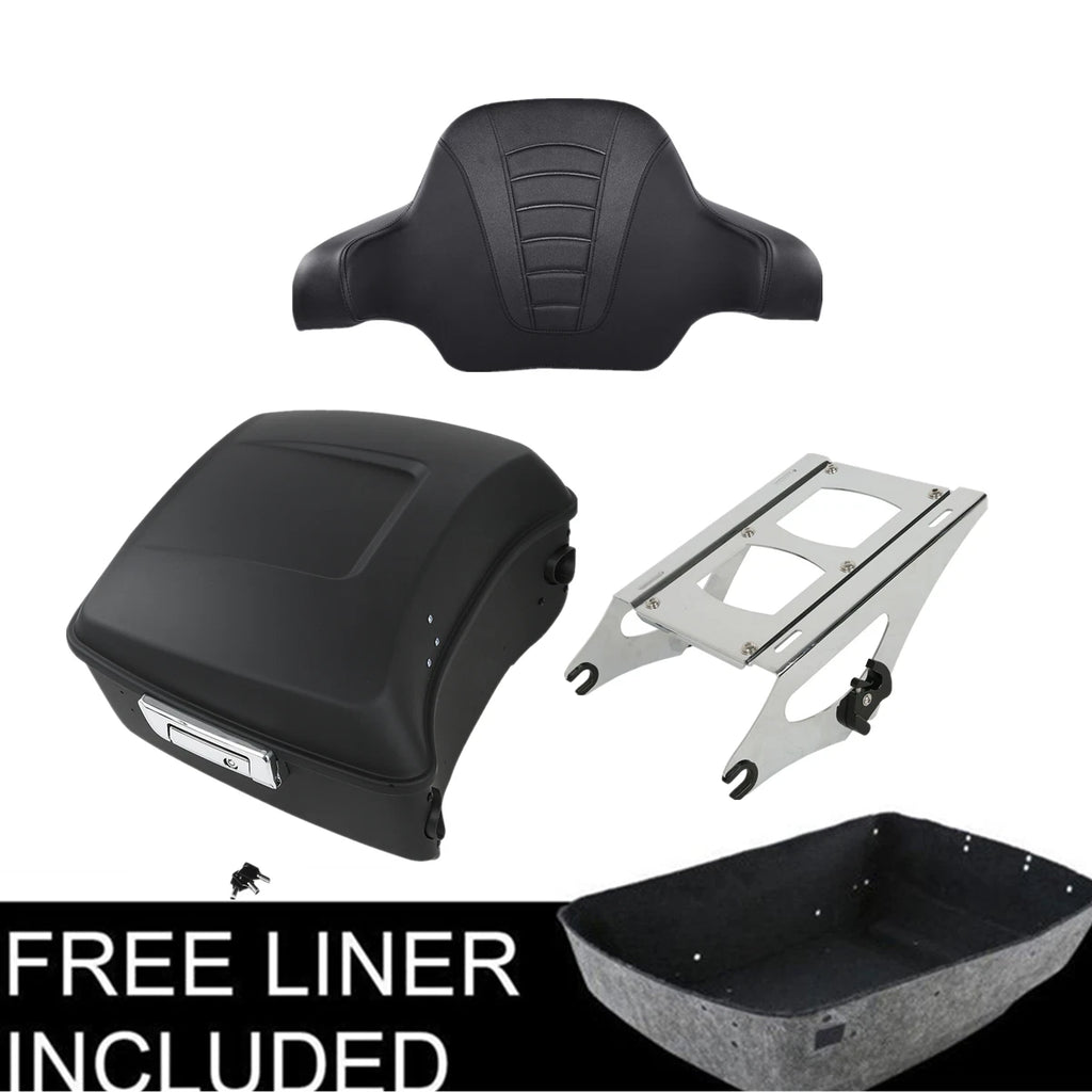 Matt Black Trunk Pad Mount Rack for Harley Touring Road King (2014–Present)