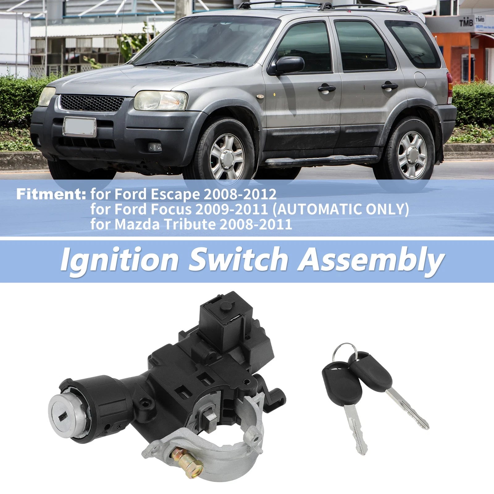 Ignition Lock Cylinder Replacement for Ford Escape (2008–2012) Barrel Lock