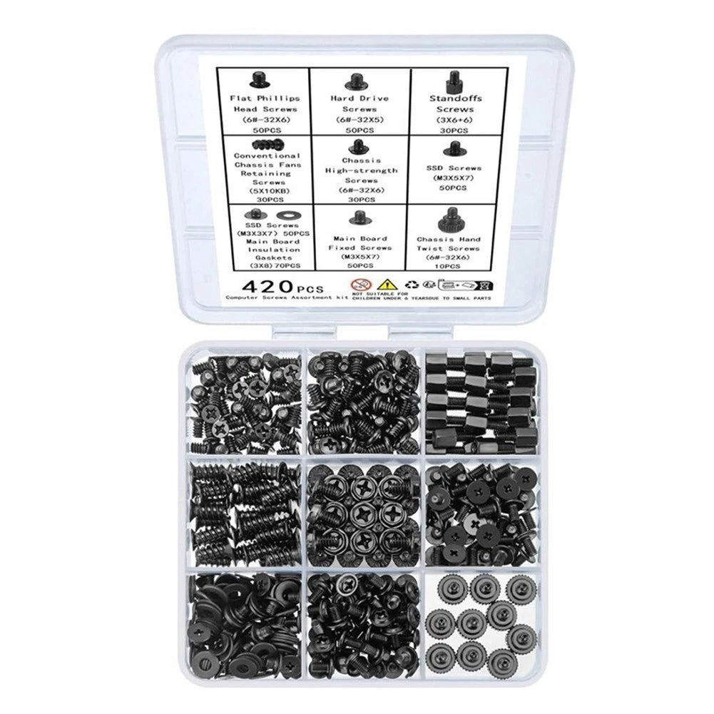 420pcs Rust Resistant Computer Screws for Laptop Case Repair