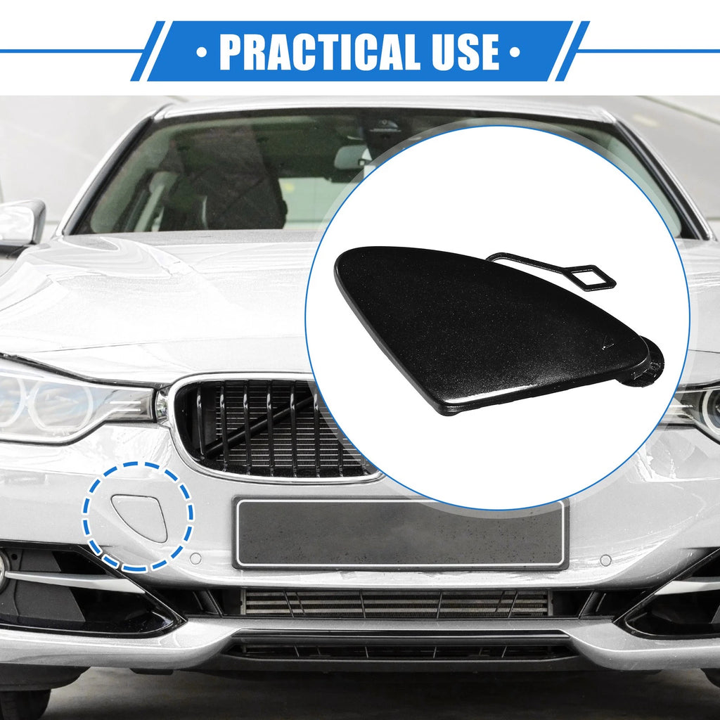 Front Bumper Tow Hook Eye Cover Cap for BMW 3 Series (2012–2015) Black